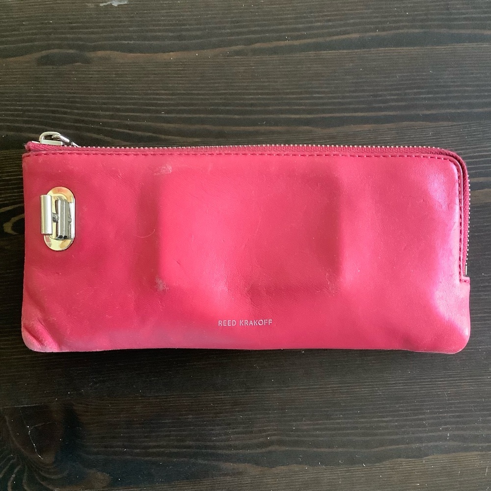 GUC Reed Krakoff slim lather wallet, red, leather lined
